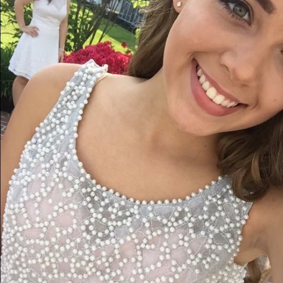 ‘Just for Me’ Baby Pink w/ pearls dress size 3 - Picture 2 of 4